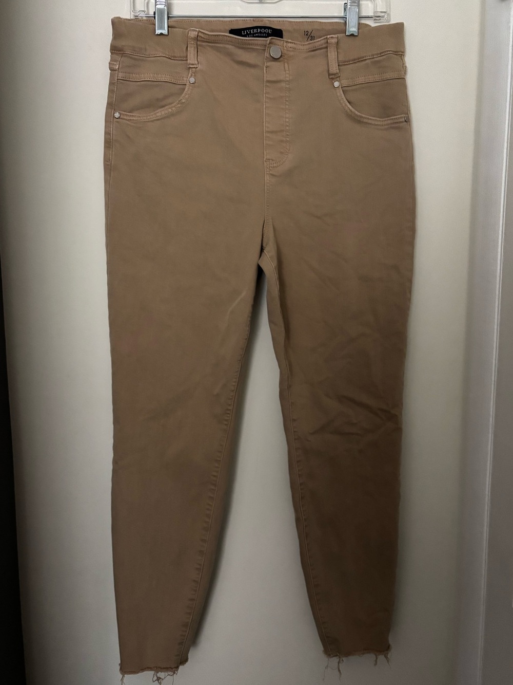 Liverpool Tan Cropped Ankle Jeans